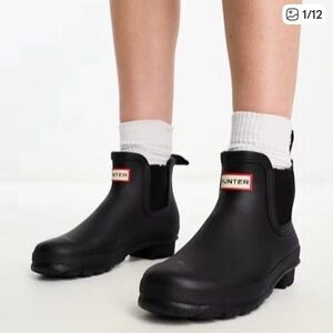 Hunter Black Ankle Rain Boots